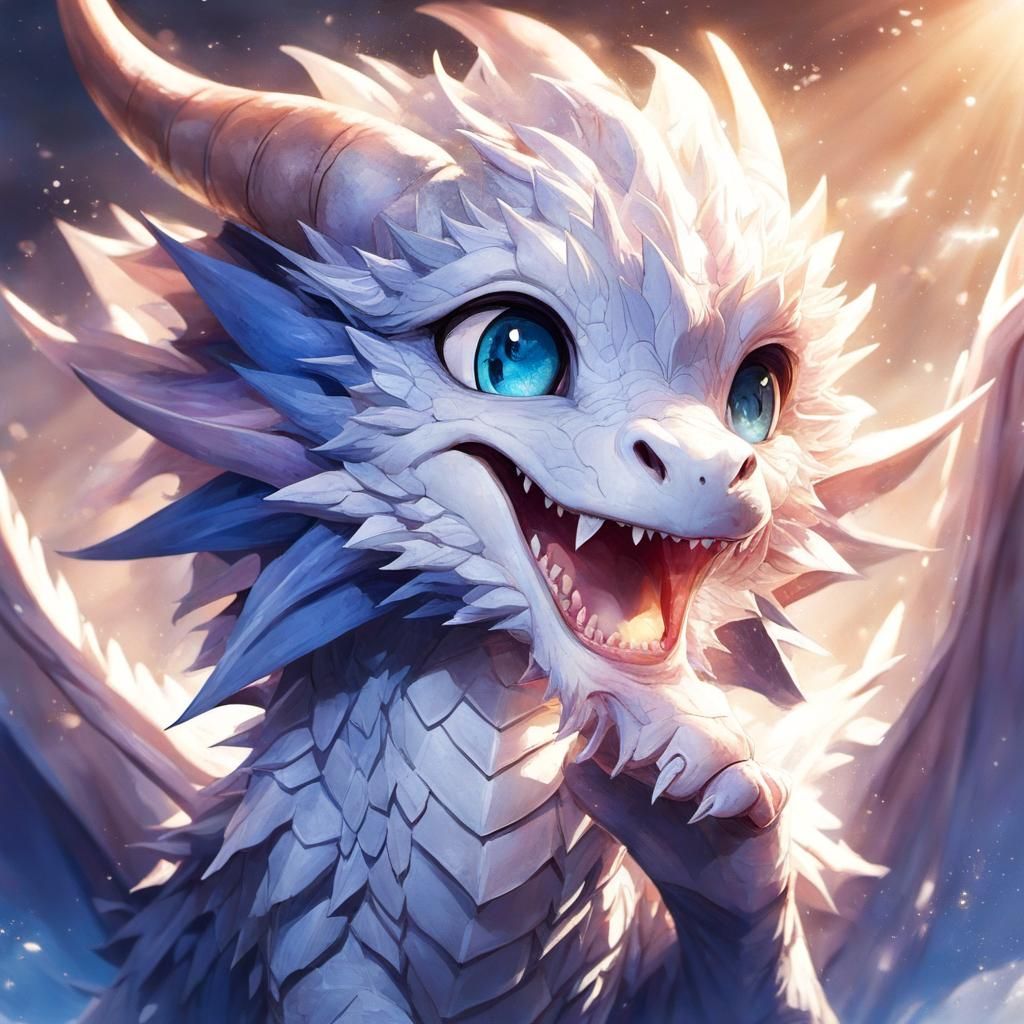 Adorable Dragon Portrait in Anime Style