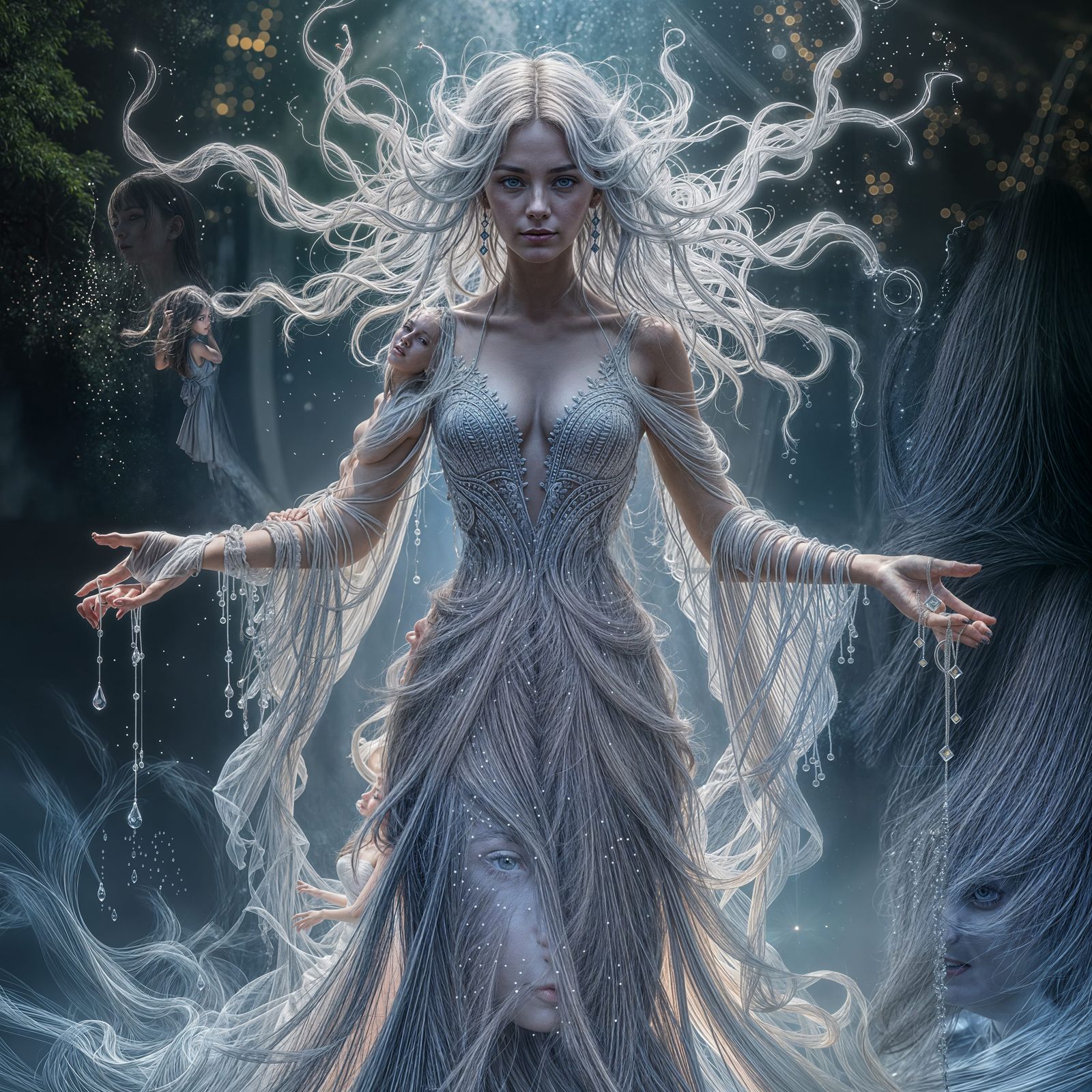 Ethereal Water Goddess in Dark Fantasy Style