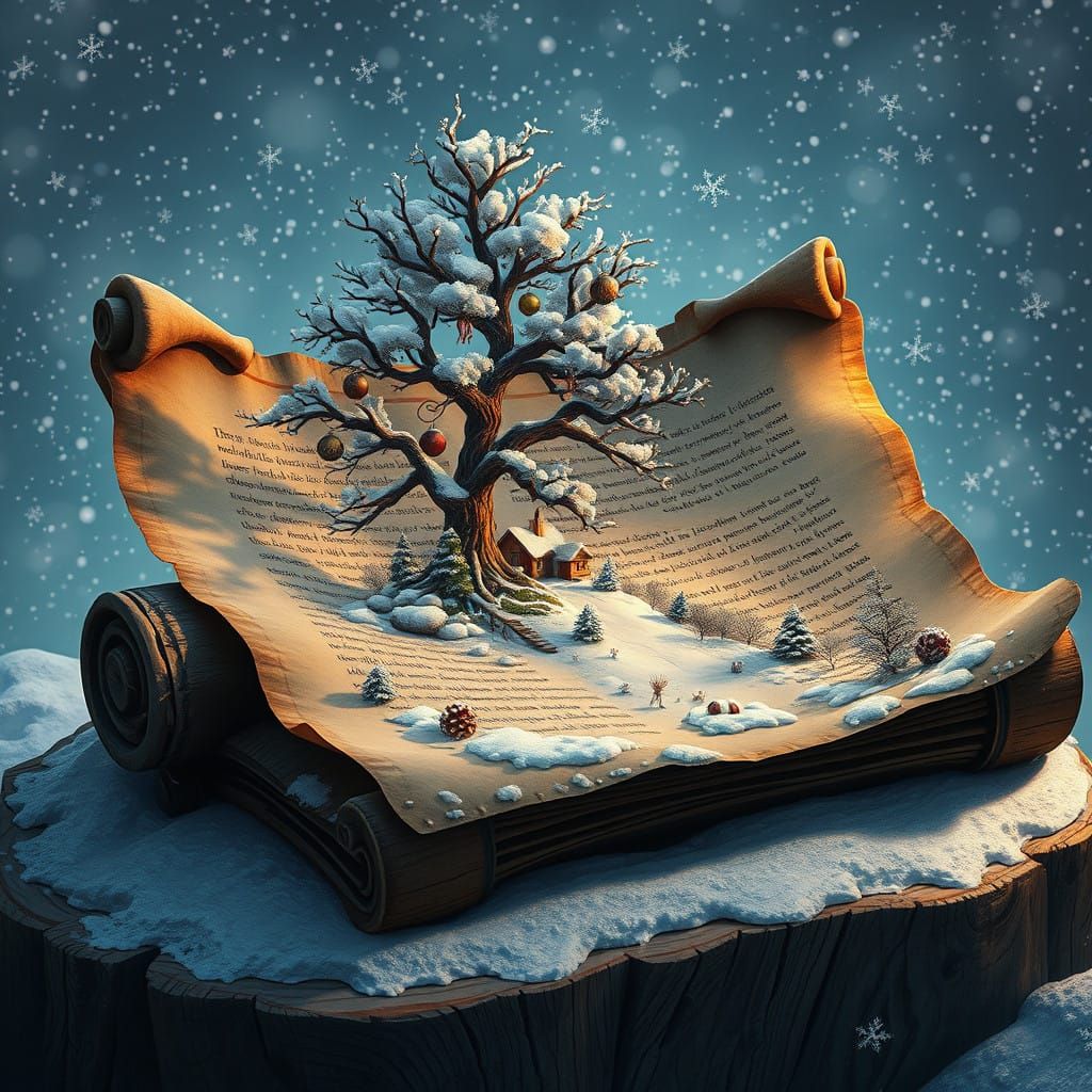 Mystical Scroll Depicts Christmas Whimsy in Stalenhag-Inspir...