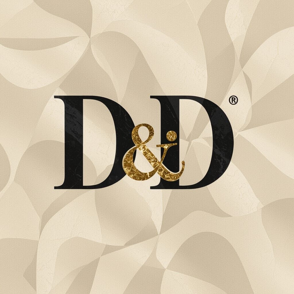 Elegant Minimalist Black and Gold D&D Logo