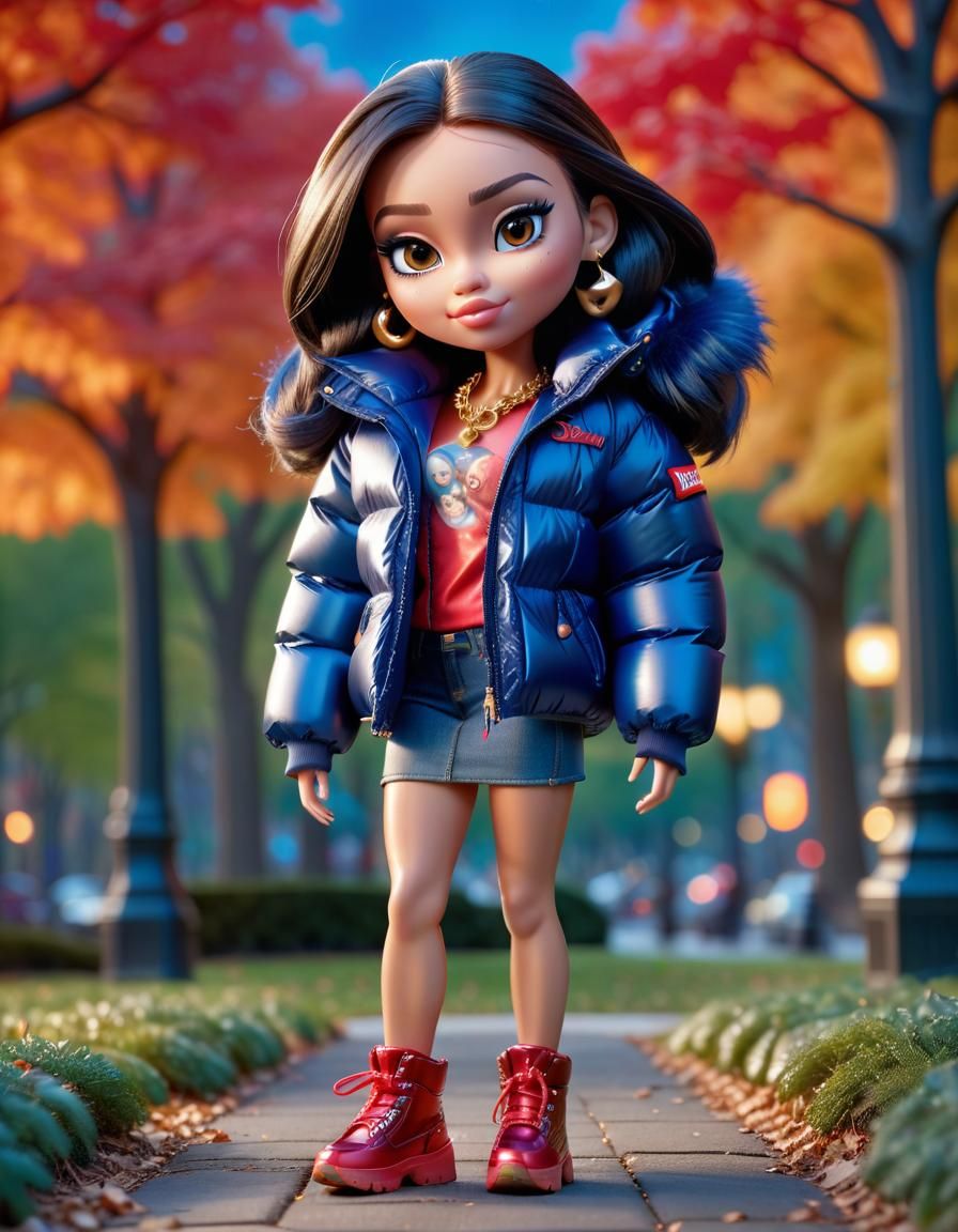 Photorealistic Bratz Doll in New York Park