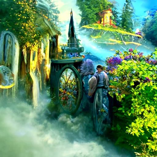 Ethereal Fantasy Scene of Tristan and Isolt