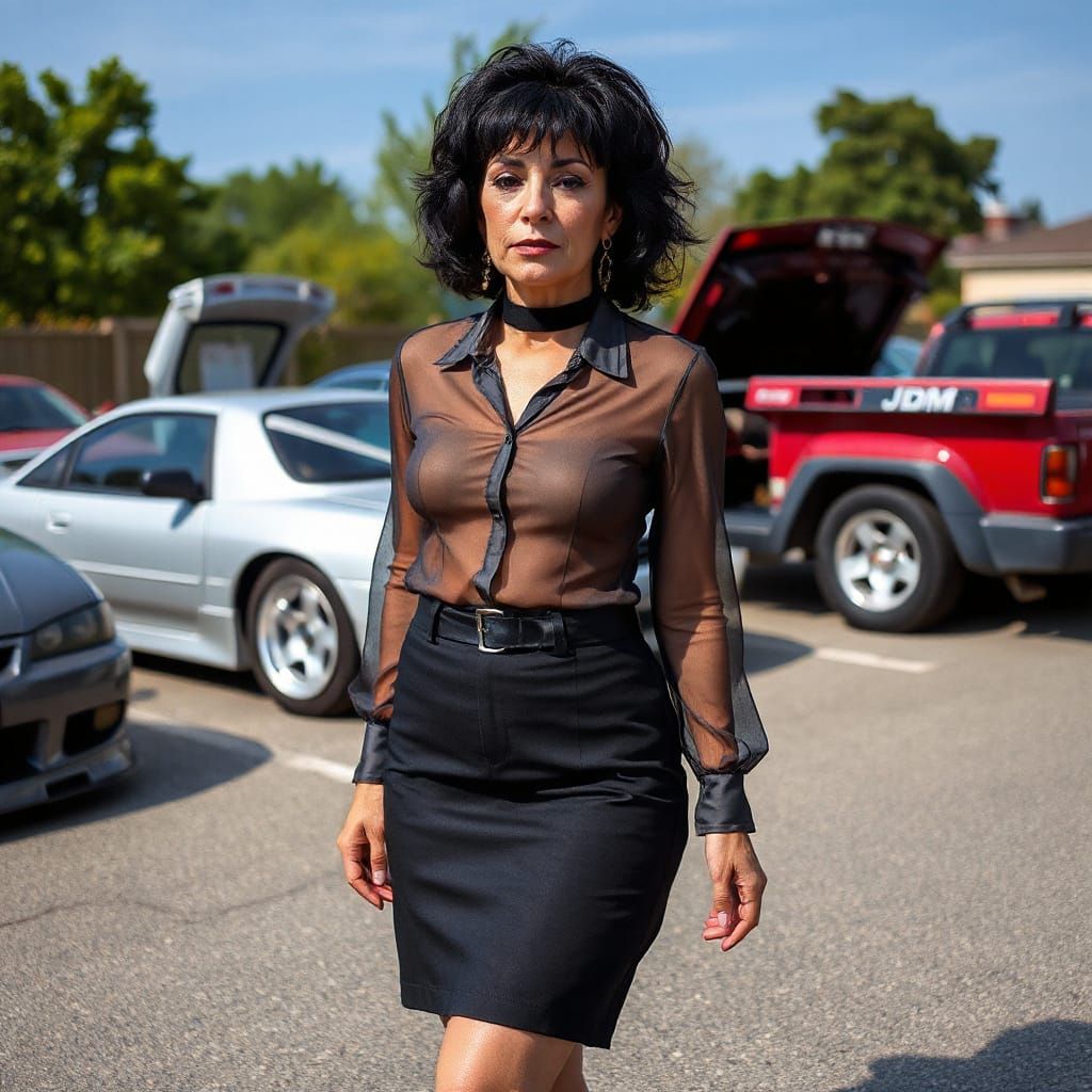 Vintage Cross-dresser Channels Lady Gaga at Car Meet