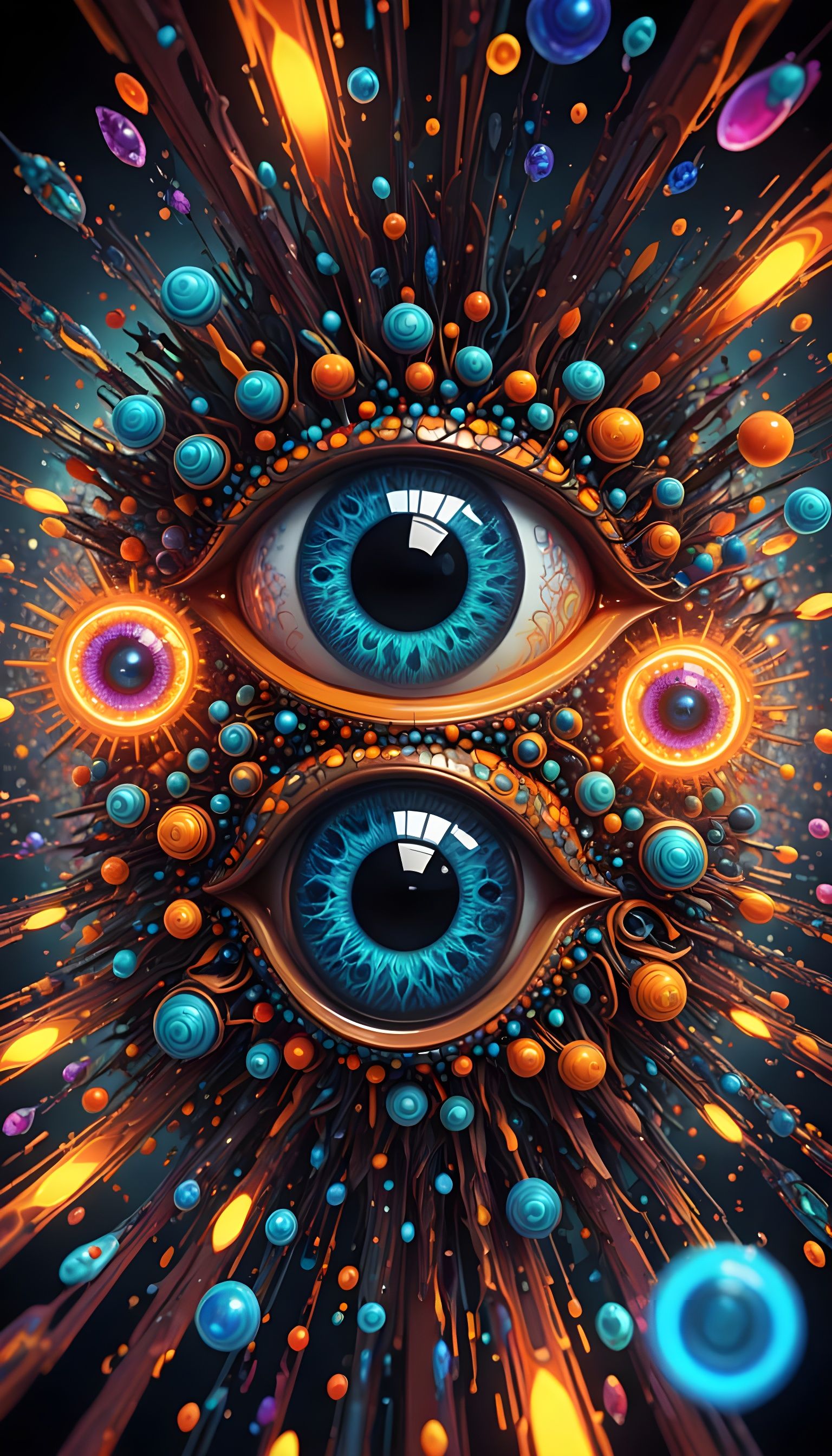 Vibrant Psychedelic Trance Scene in Hyperrealistic 3D