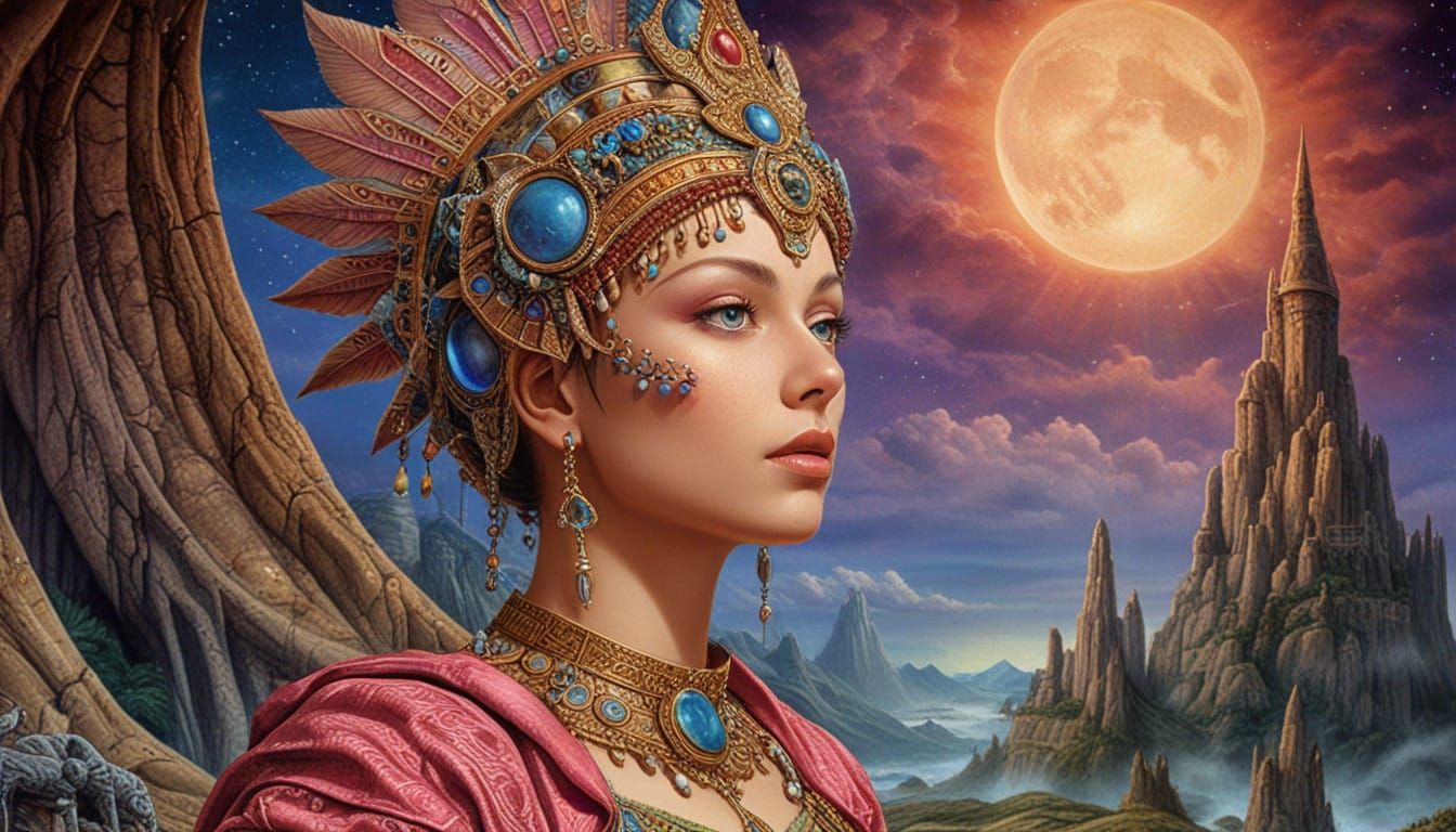 Aelita, Queen of Mars in Dreamlike Surreal Art