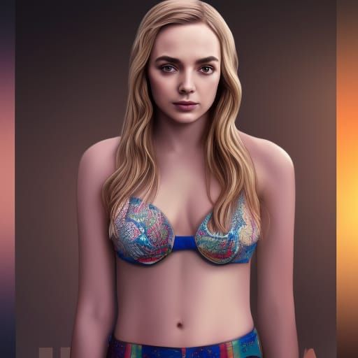 Hyperdetailed Portrait of Woman in Bikini, 3D Rendered