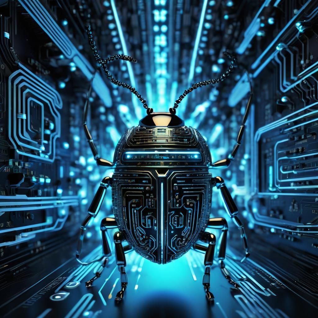 Circuit Board Bug in MatrixPunk Style