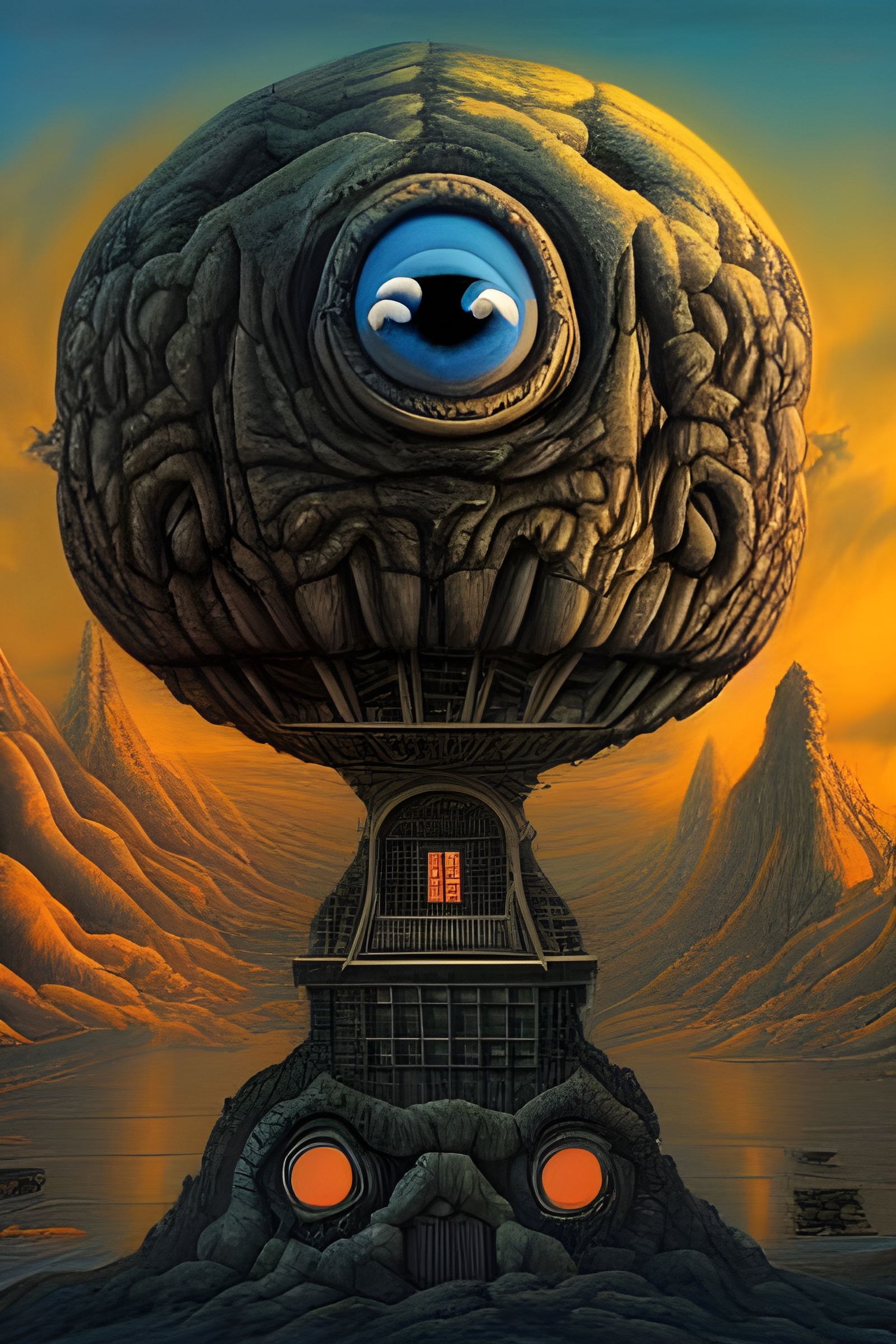 Demonic Cookie Monster Dreamscape in 3D