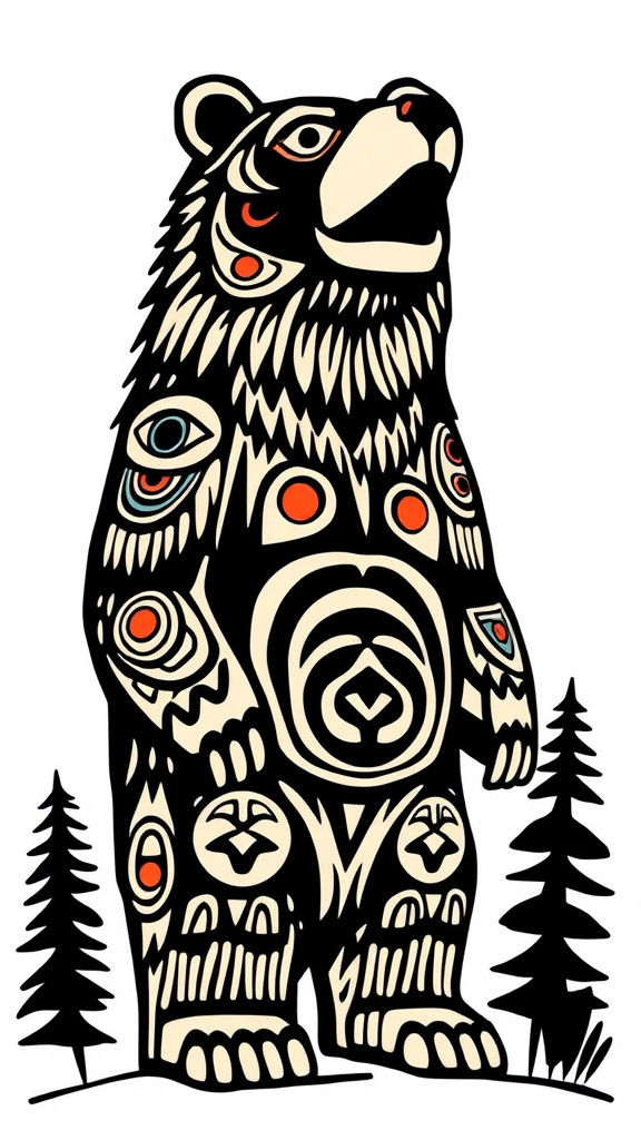 Aboriginal Kodiak Bear Totem