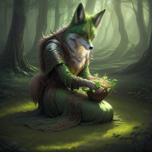 Druid Nurtures Sapling with Nature Magic, Fox Companion Watc...