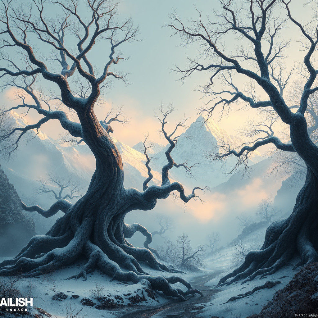 Mystical Winter Wonderland Matte Painting in 8K