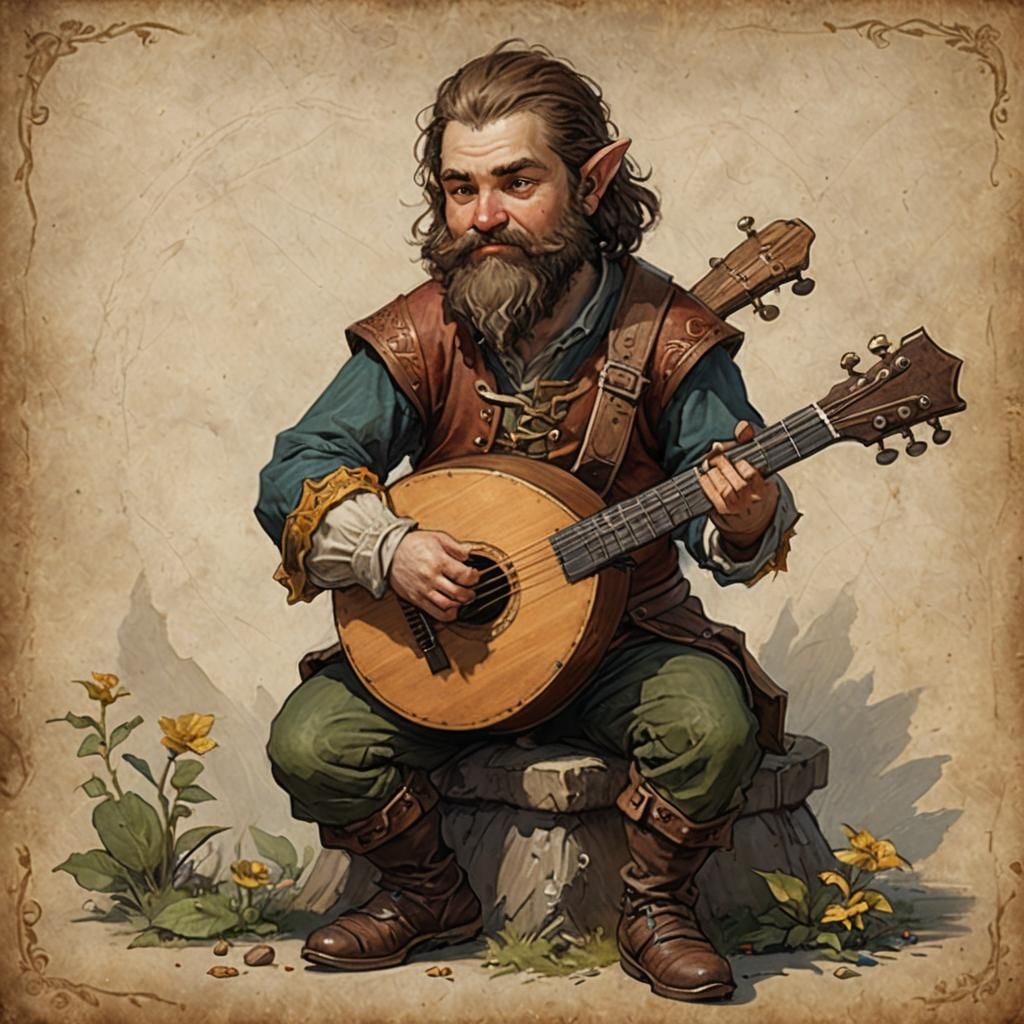 Halfling Bard with Lute