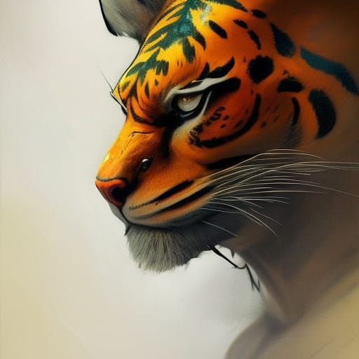 Shere Khan Portrait in Hyperdetailed Digital Art
