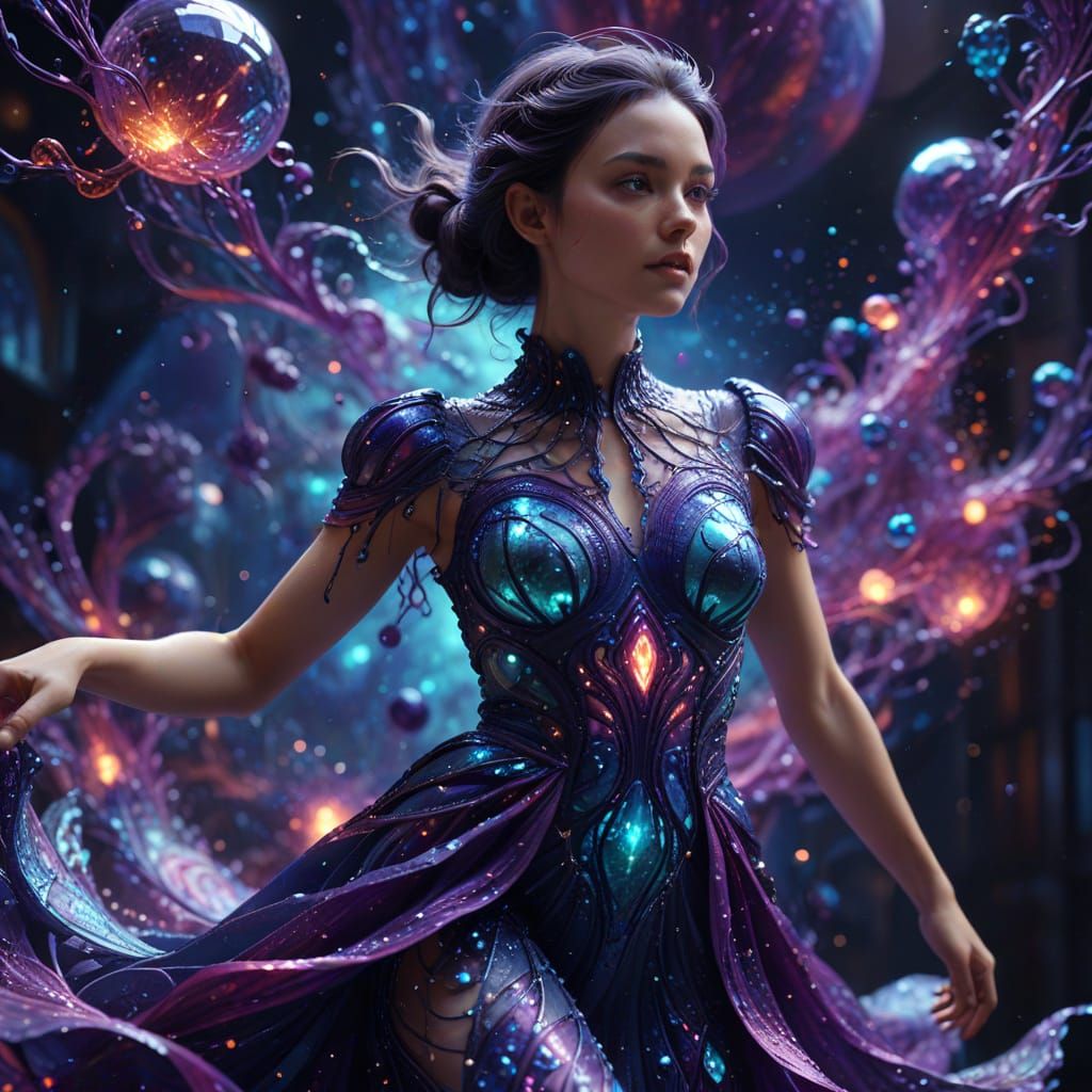 Surrealistic Dance of Glowing Polymer Fibrils in Iridescent ...