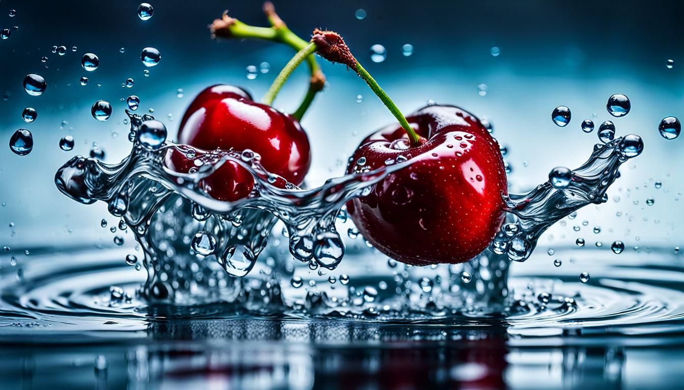 Cherry Drop Macro: Dramatic Water Splash