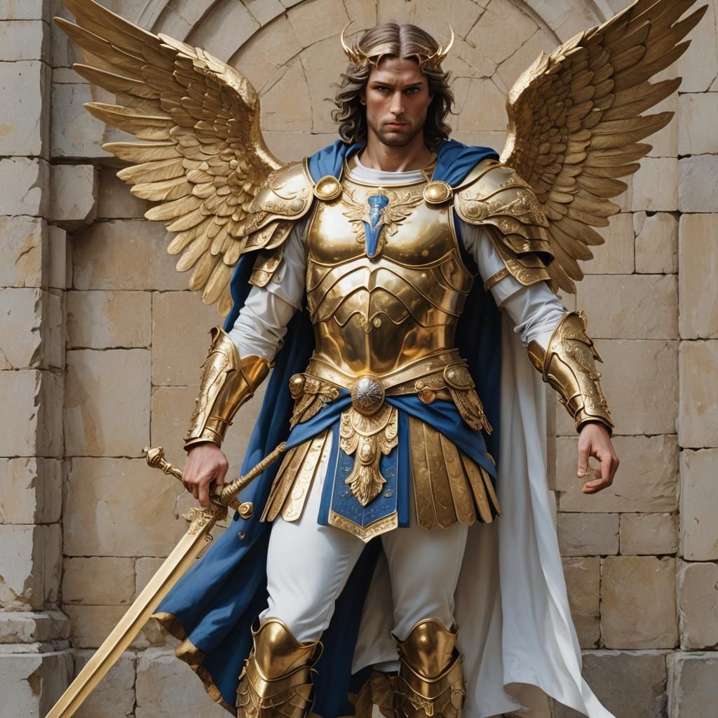 Hyperrealistic Archangel Michael, Dragonslayer of Jena