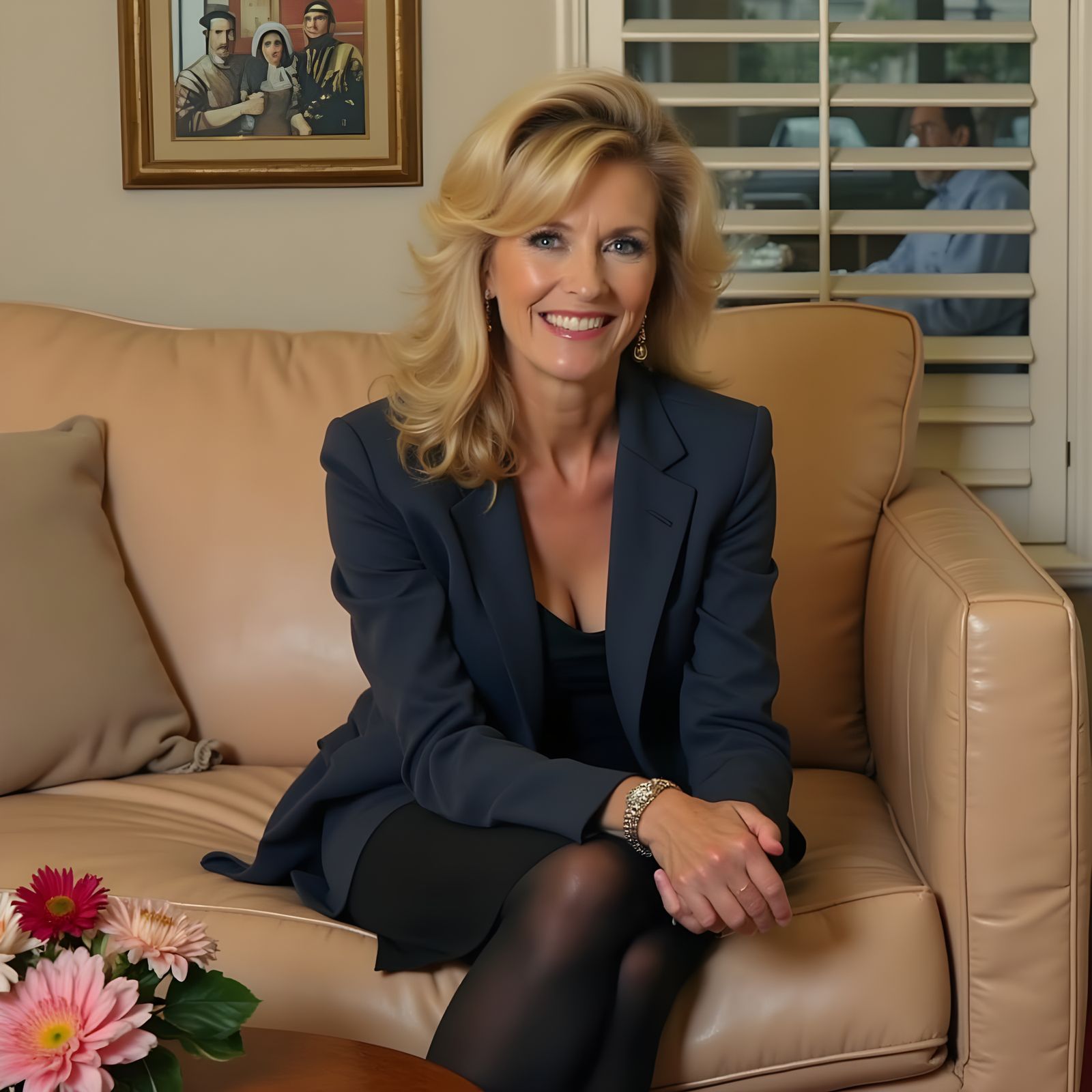 Vintage-Inspired Woman Exudes Confidence in Formal Setting