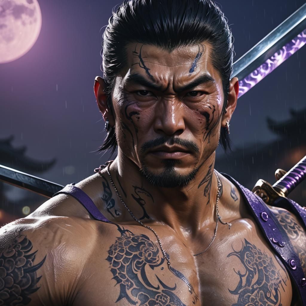 Yakuza Warrior in Fantasy Art Style