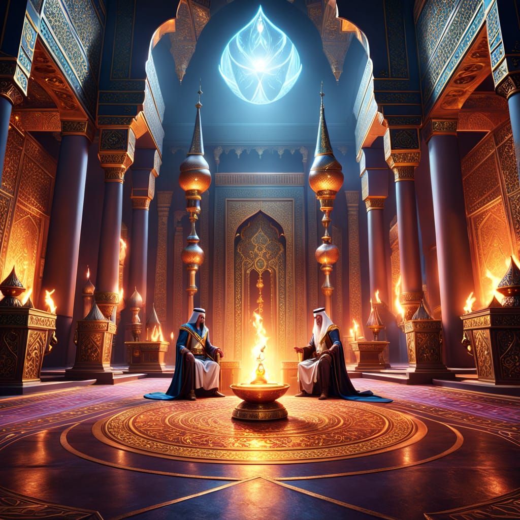 Epic Fantasy Battle in a Majestic Throne Room