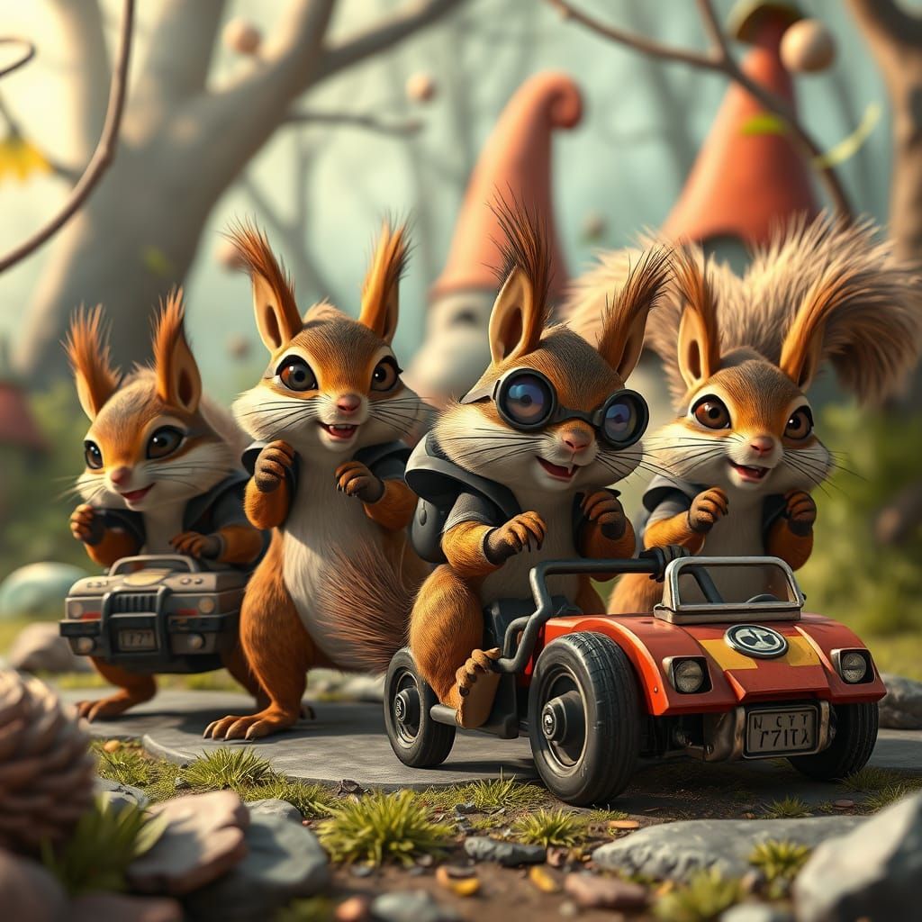 Squirrel Spies Plan Acorn Heist in Cartoon Chaos