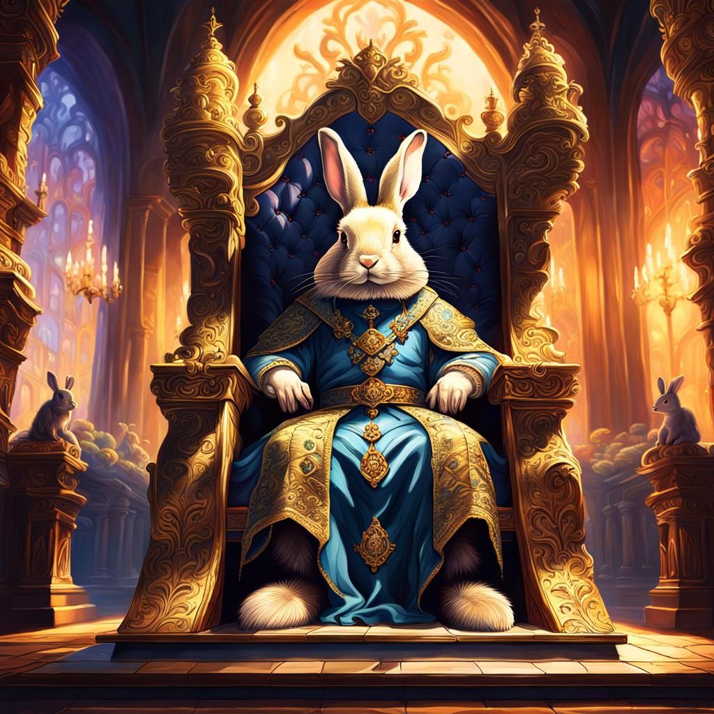 Rabbit Lord on Throne in Grand Chamber