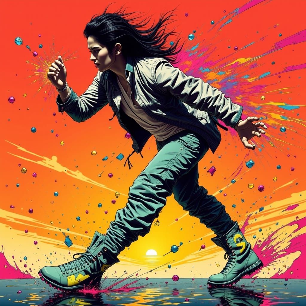 Dynamic Stomp in a Futuristic Hyperreal Style