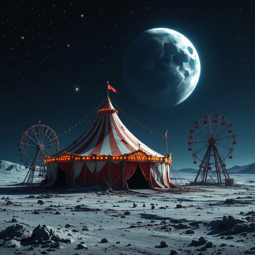 Moon Circus: Ruined Park Under Earthlight