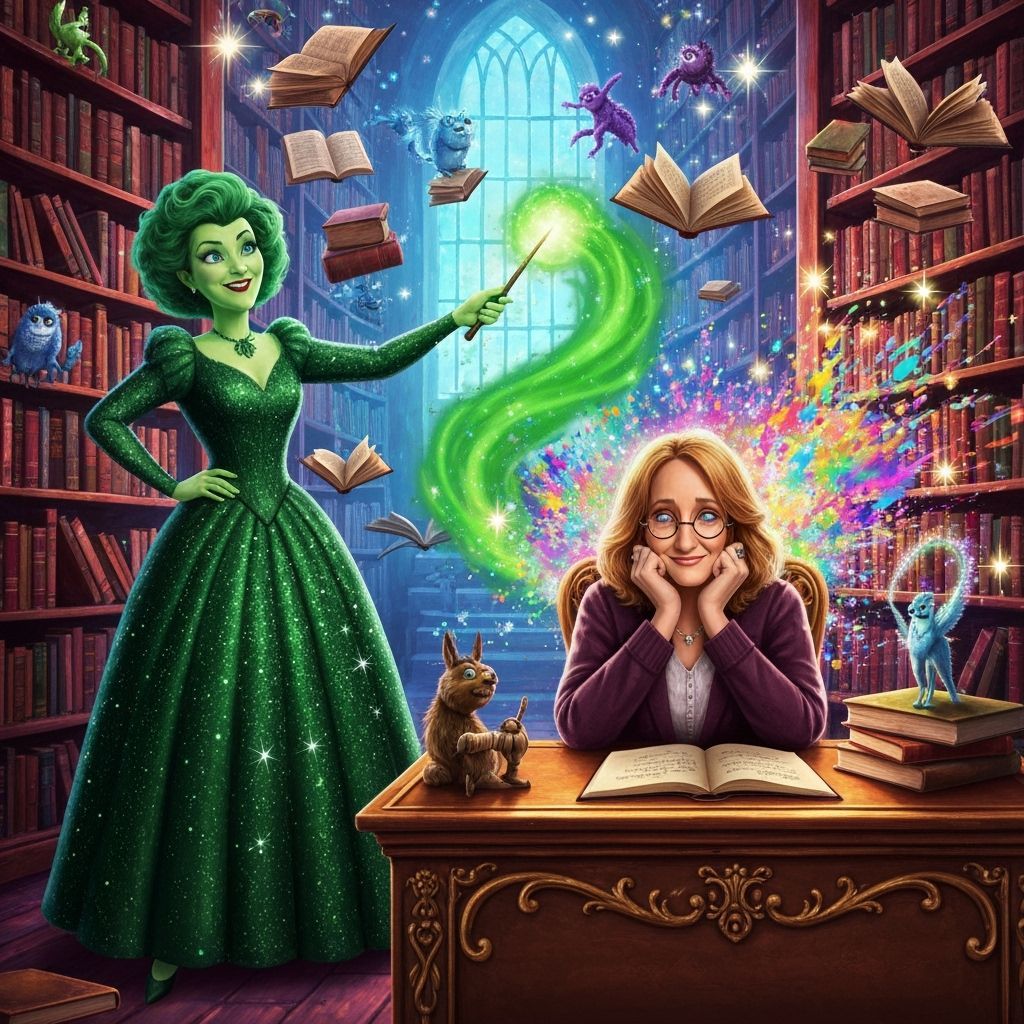 Pixar Elphaba Enchants J.K. Rowling in Magical Library