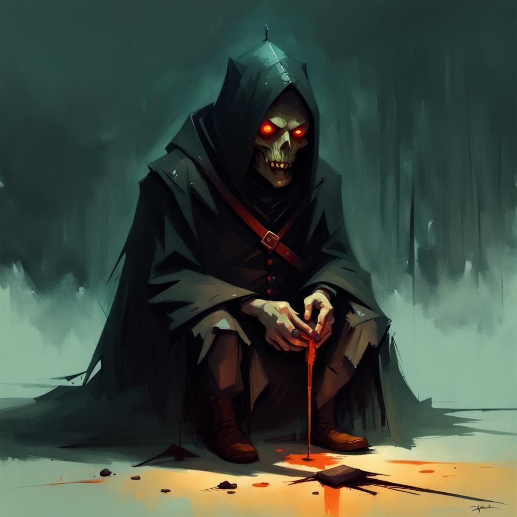 Dark Fantasy Scene in Grimdark Style