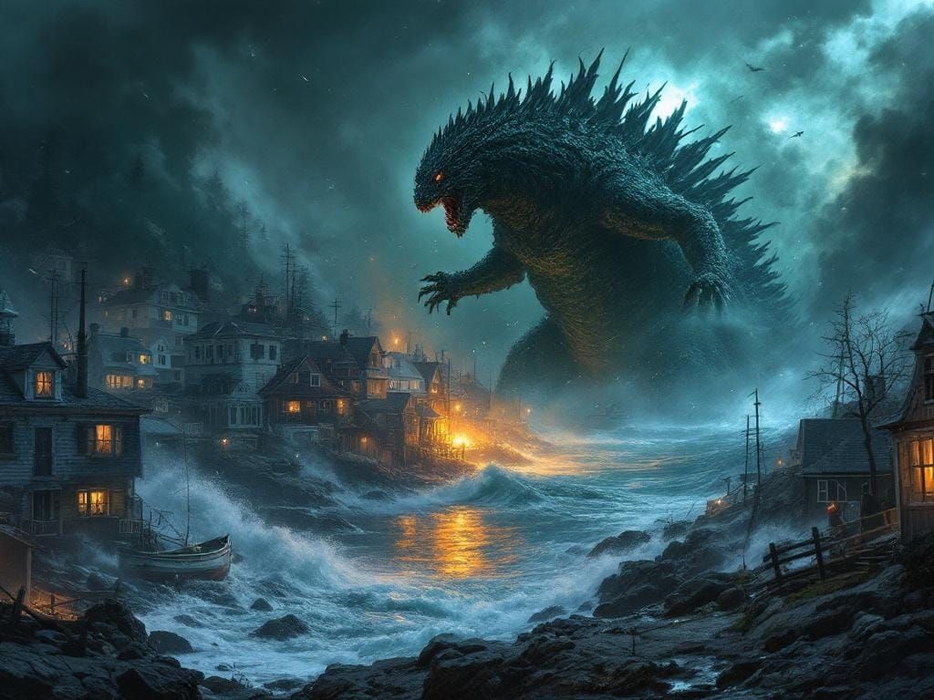 Godzilla vs Cthulhu: Maine Fishing Town Battle