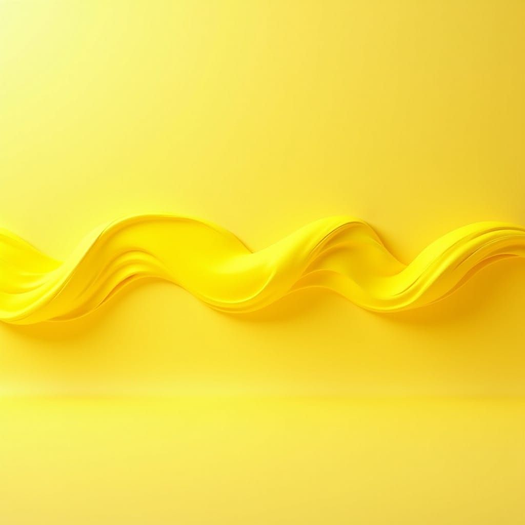 Yellow Impasto Sine Waves Evoking Calm Music