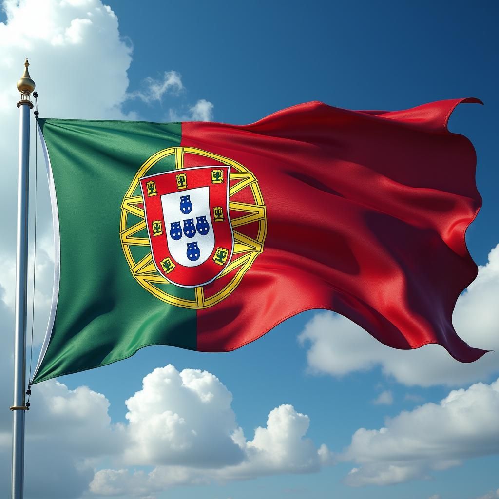Hyperrealistic Portuguese Flag as Fantasy Realm
