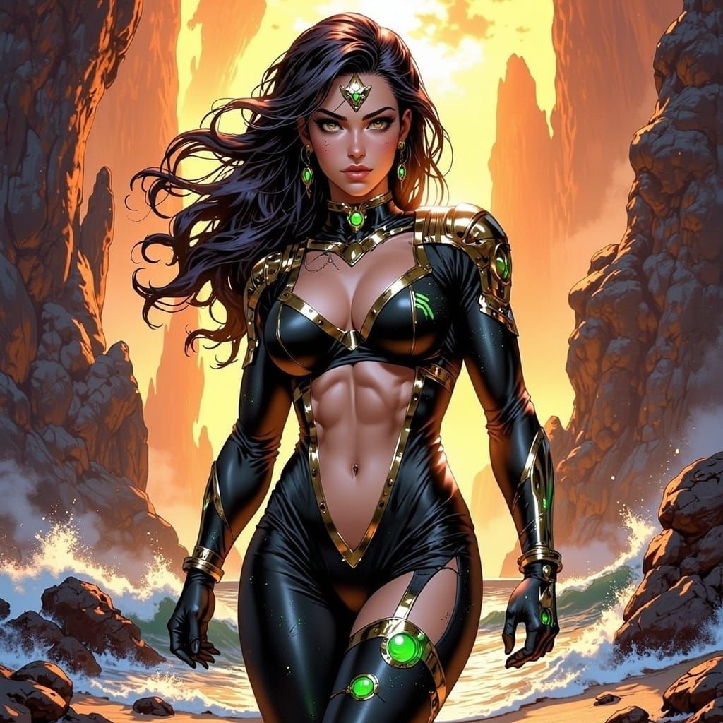 Storm Warrior Woman in Fantasy Art Style