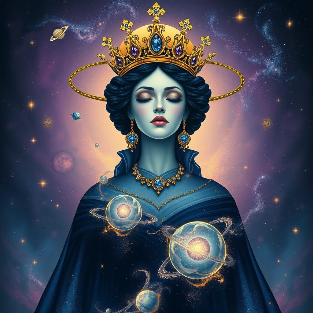 Cosmic Empress Queen of Diamonds with Galactic Gown