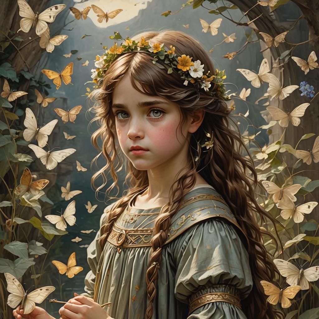 Girl with Butterflies: Fantasy Art in Oil and Watercolor
