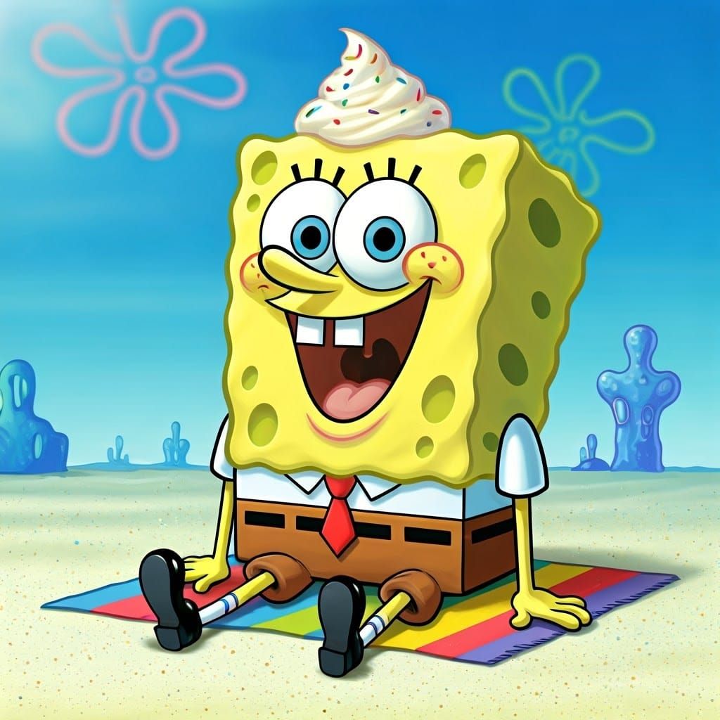 SpongeBob SquarePants Transformed into Whimsical Ice Cream S...