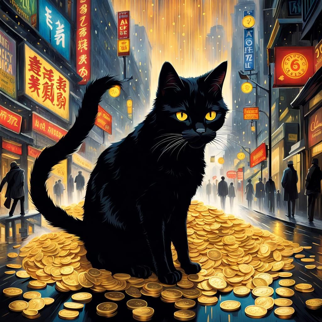 Golden Cityscape: A Lottery Ticket Miracle