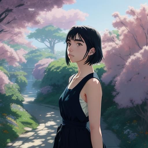 Dua Lipa in Studio Ghibli Anime Style