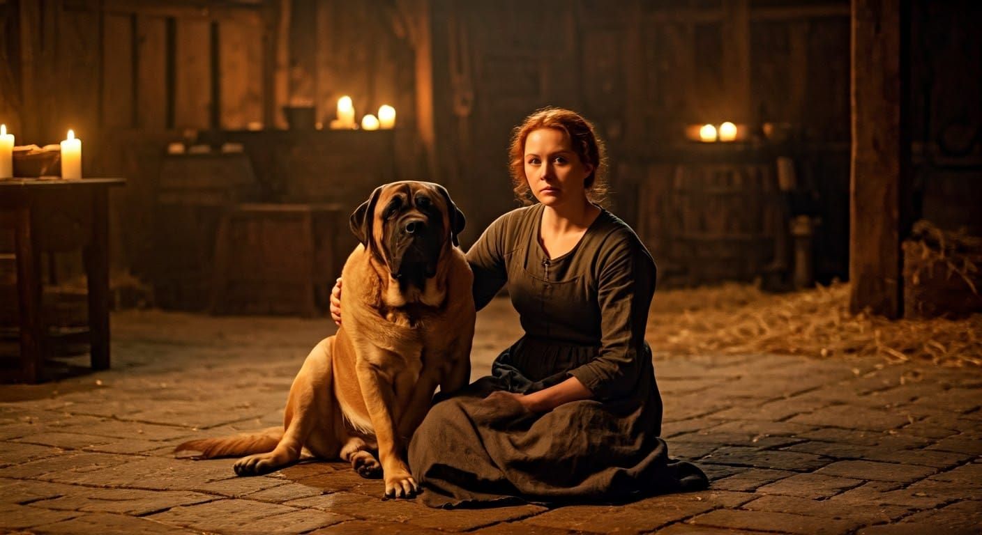 Medieval Barn Scene in Cinematic Style