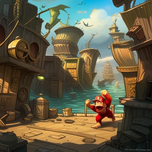 Diddy and Dixie Kong Rescue Mission: 3D Digital Art