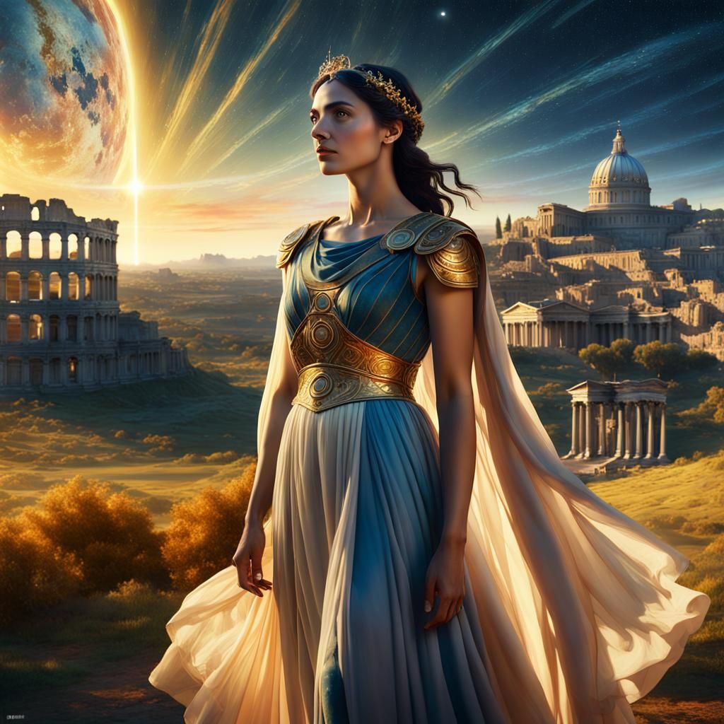 Virgo in a Majestic, Renaissance-Inspired Landscape