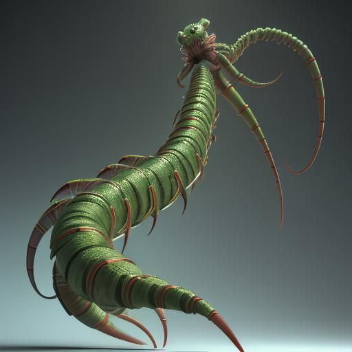 Centipede Human: Pixar-Style 3D Digital Art