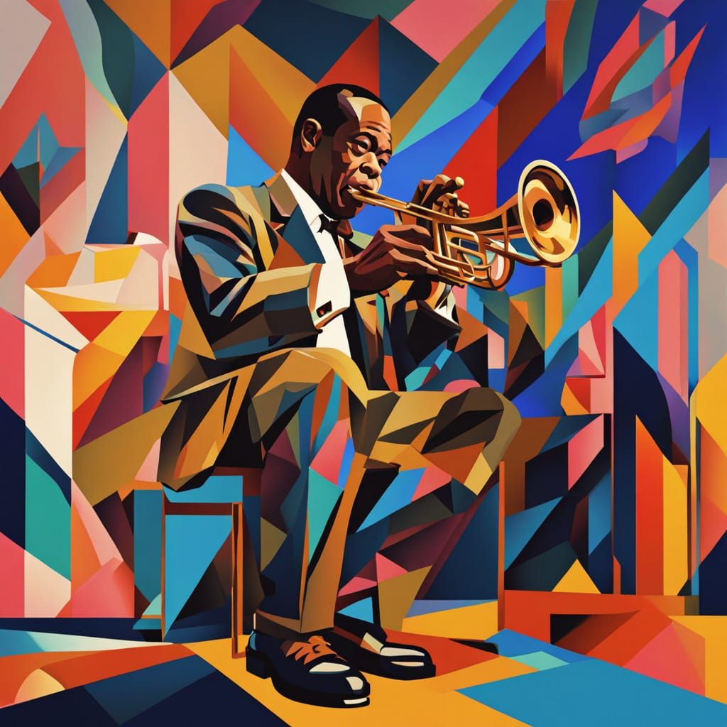 Louis Armstrong Jazz Club in Neo-Cubist Style