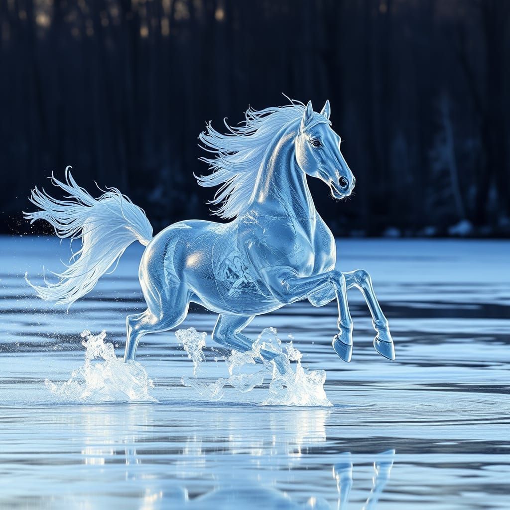 Frozen Stallion in Motion