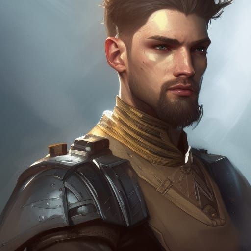 Fantasy Armored Soldier Portrait in HD Digital Art