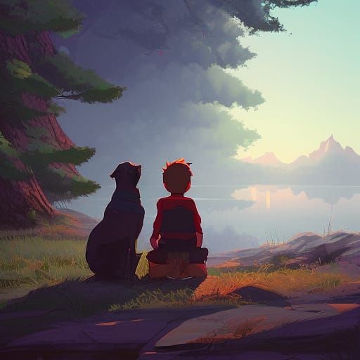 A boy and his dog