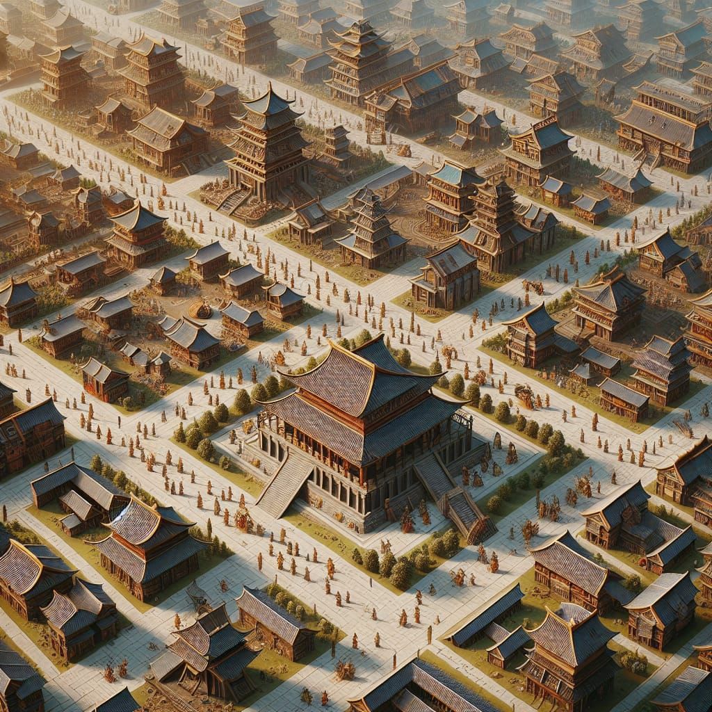 Ancient China War Scene in Isometric Perspective