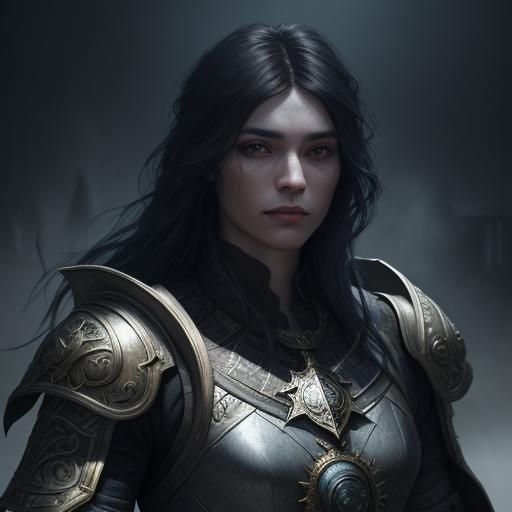 Fantasy Portrait: Trial Preparation in Dark, Vibrant Style