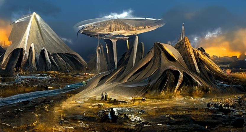 Extraterrestrial Science Fantasy Landscape Concept Art