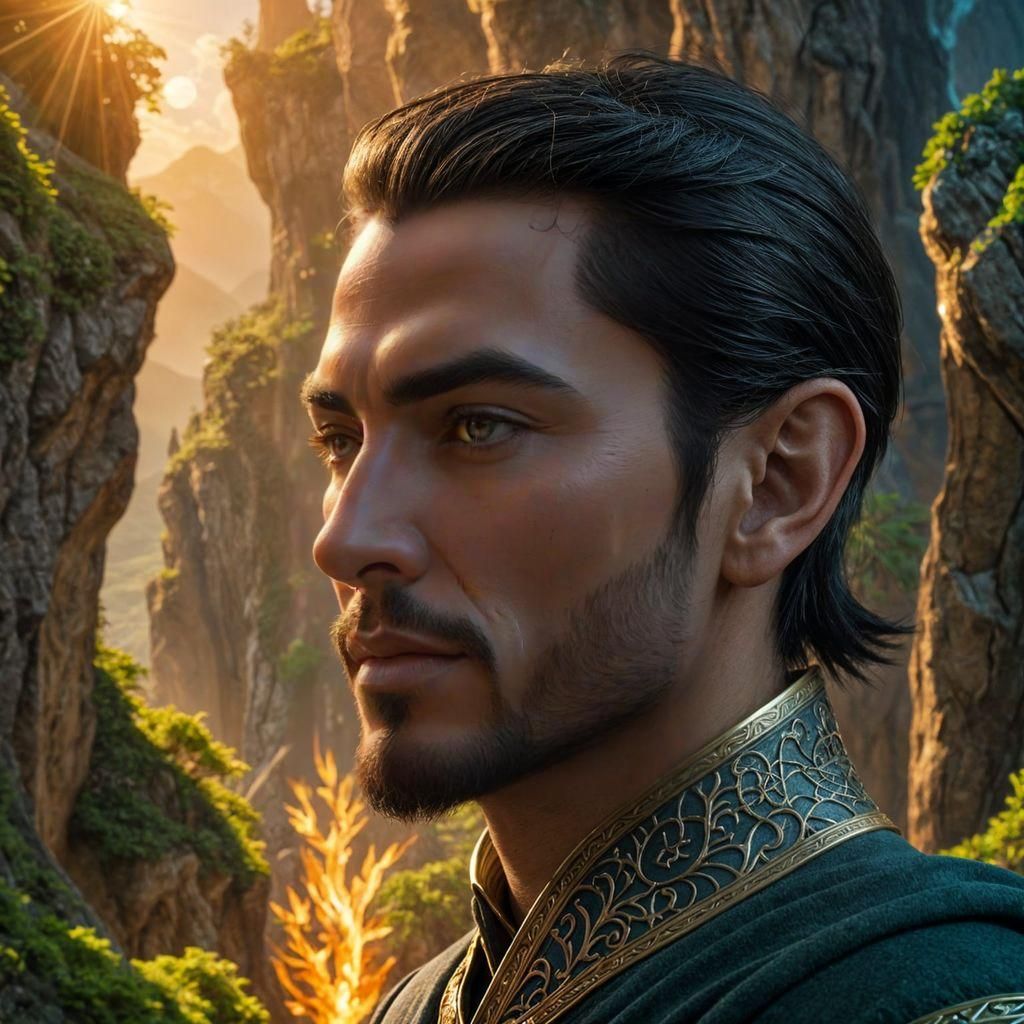 Elven Mage Portrait in High Fantasy Style